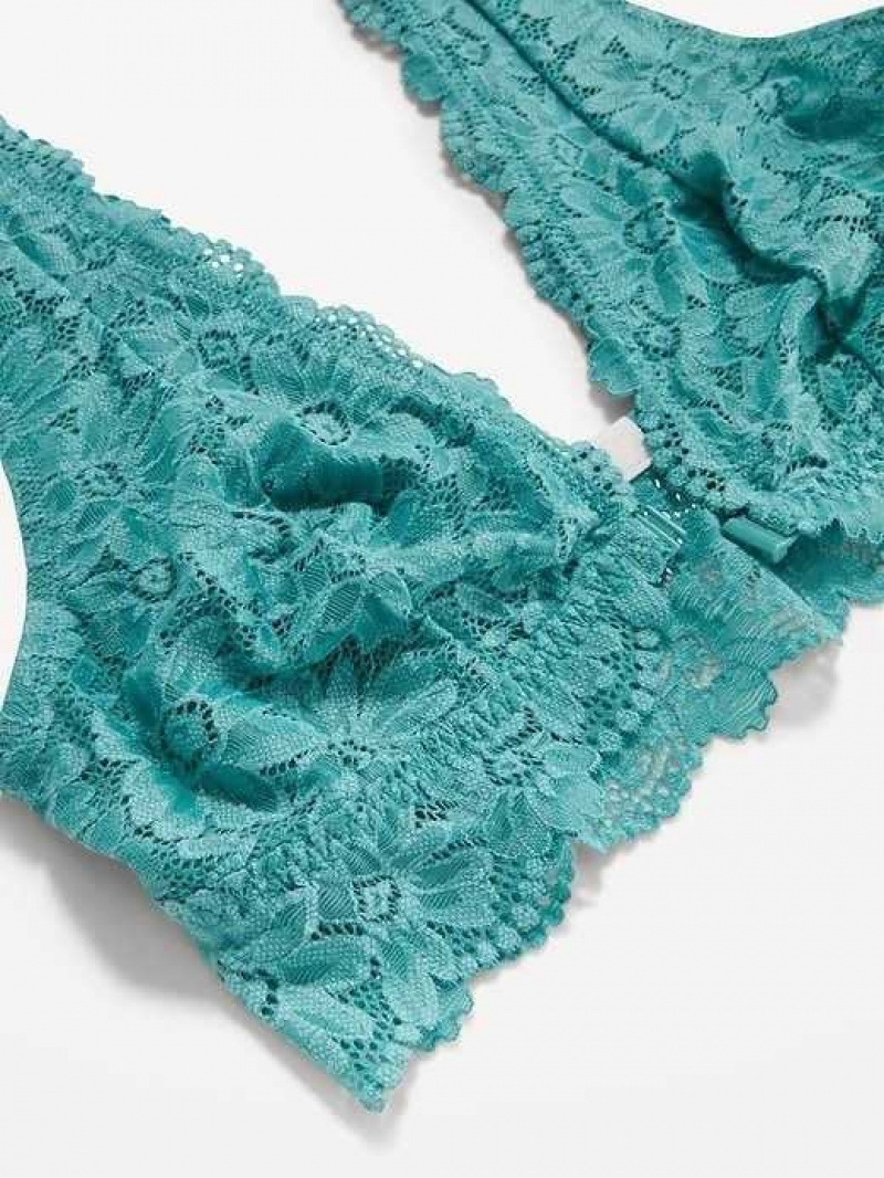 Old Navy Lace Front-Close Bralette Top Green | VPS709562