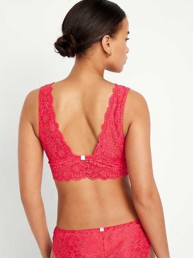 Old Navy Lace Front-Close Bralette Top Light Pink | DLJ492138