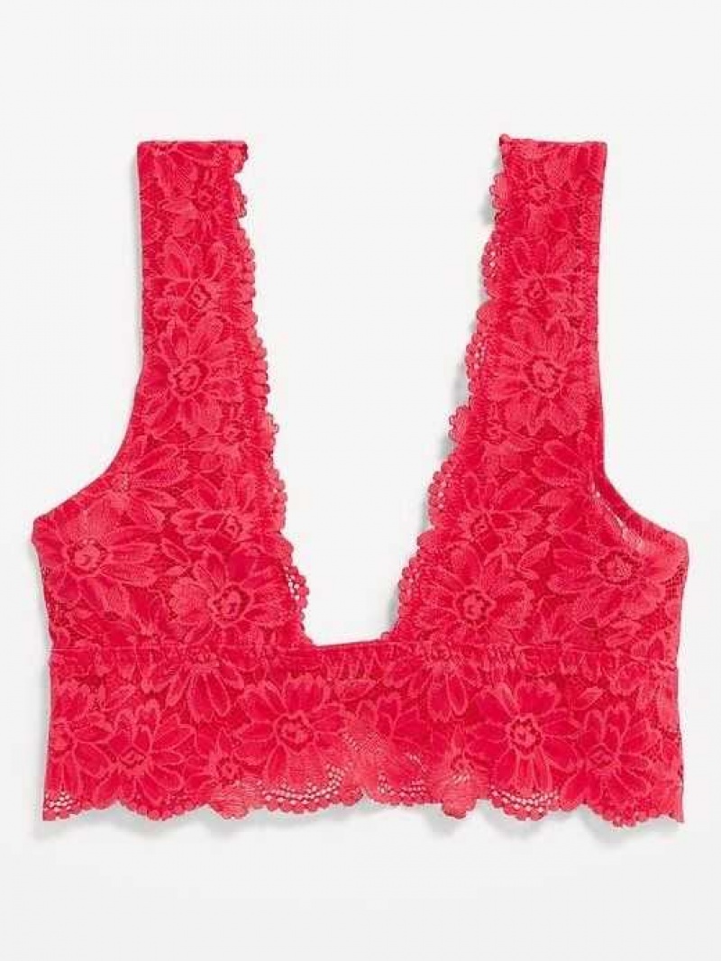 Old Navy Lace Front-Close Bralette Top Light Pink | DLJ492138