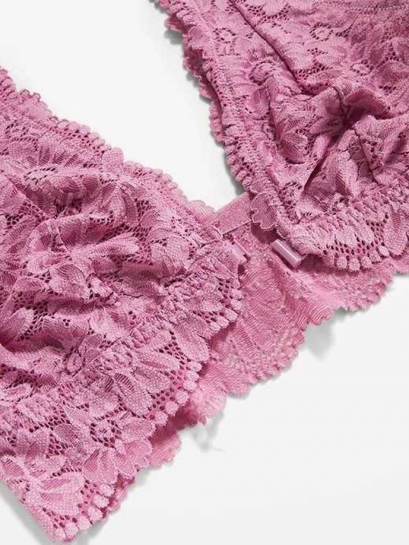 Old Navy Lace Front-Close Bralette Top Purple | BKL801259