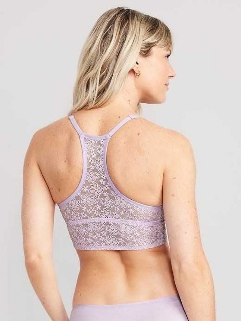 Old Navy Lace Longline Racerback Bralette Lavender | XEV649170