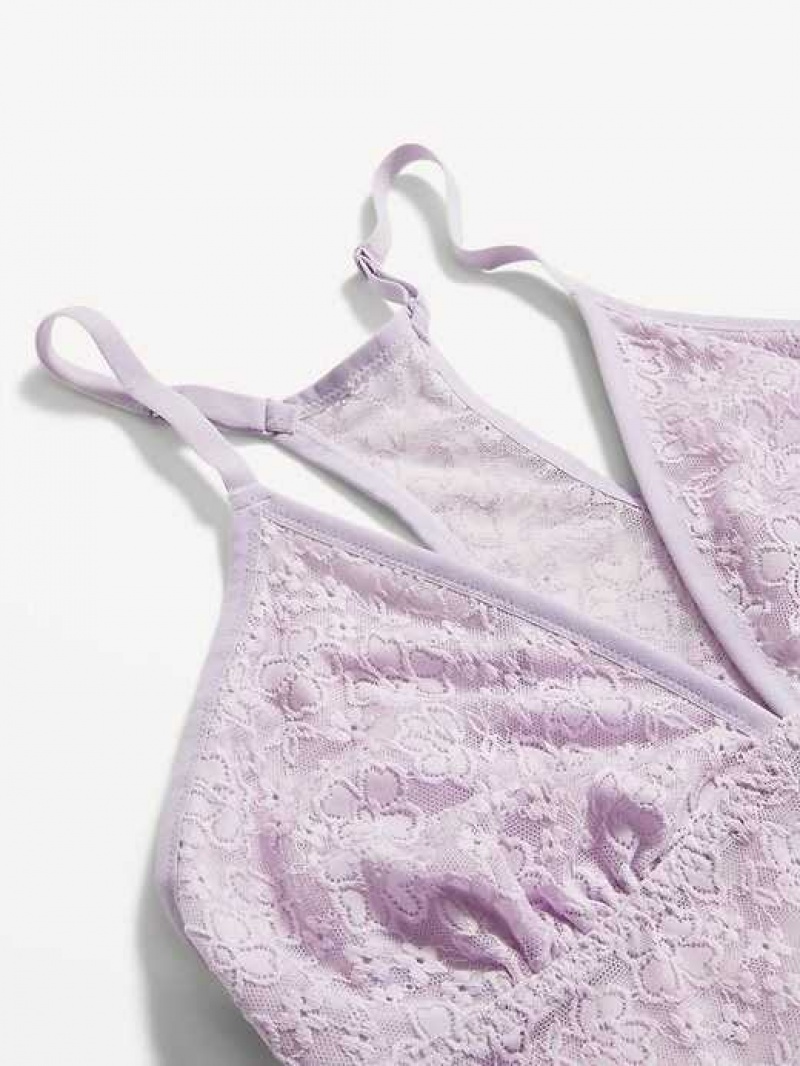 Old Navy Lace Longline Racerback Bralette Lavender | XEV649170