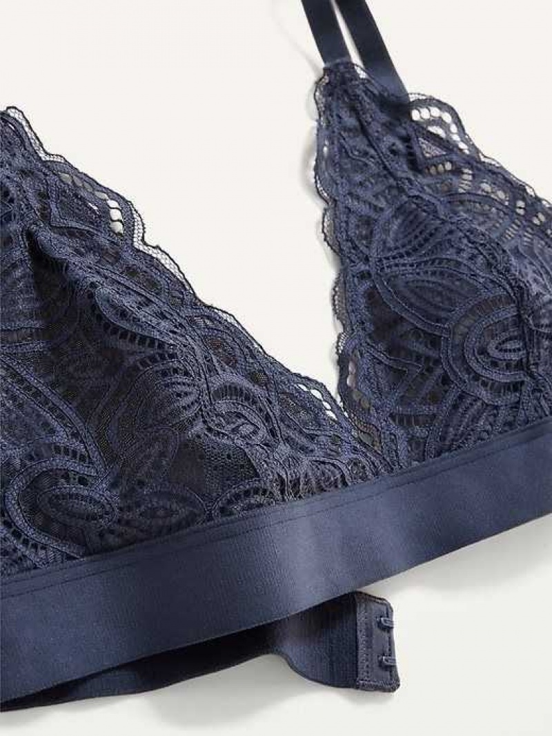 Old Navy Lace V-Neck Bralette Top Volcanic Glass | EQK143295