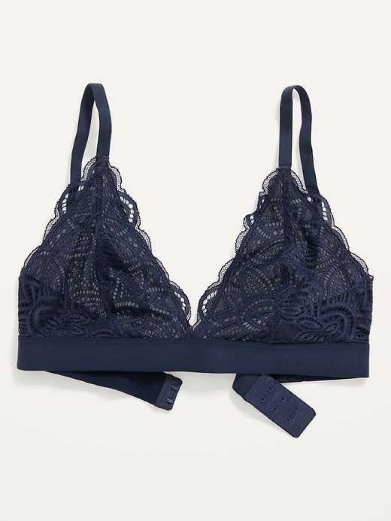 Old Navy Lace V-Neck Bralette Top Volcanic Glass | EQK143295