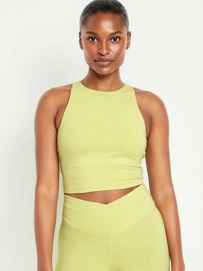 Old Navy Light Support PowerChill Longline Sports Bra Citrine | RGA168437