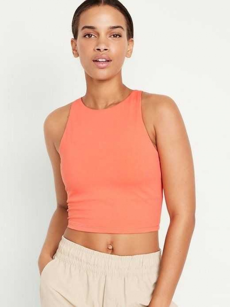 Old Navy Light Support PowerChill Longline Sports Bra Nectar | PWI913845