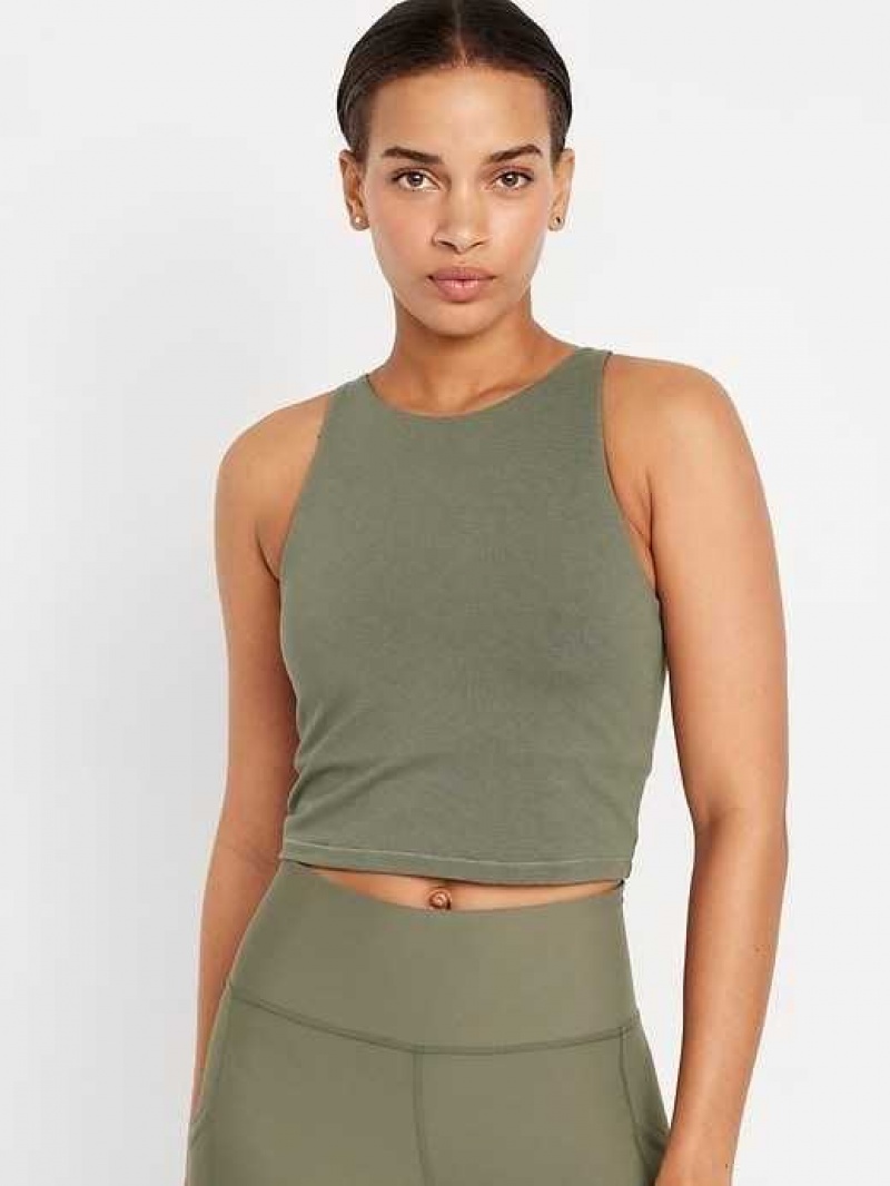 Old Navy Light Support PowerChill Longline Sports Bra Grey | MOQ631907