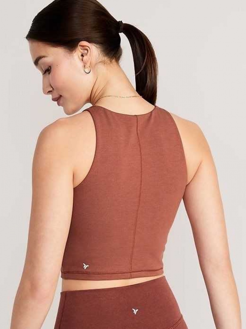 Old Navy Light Support PowerChill Longline Sports Bra Apple Cinnamon | YKO543061