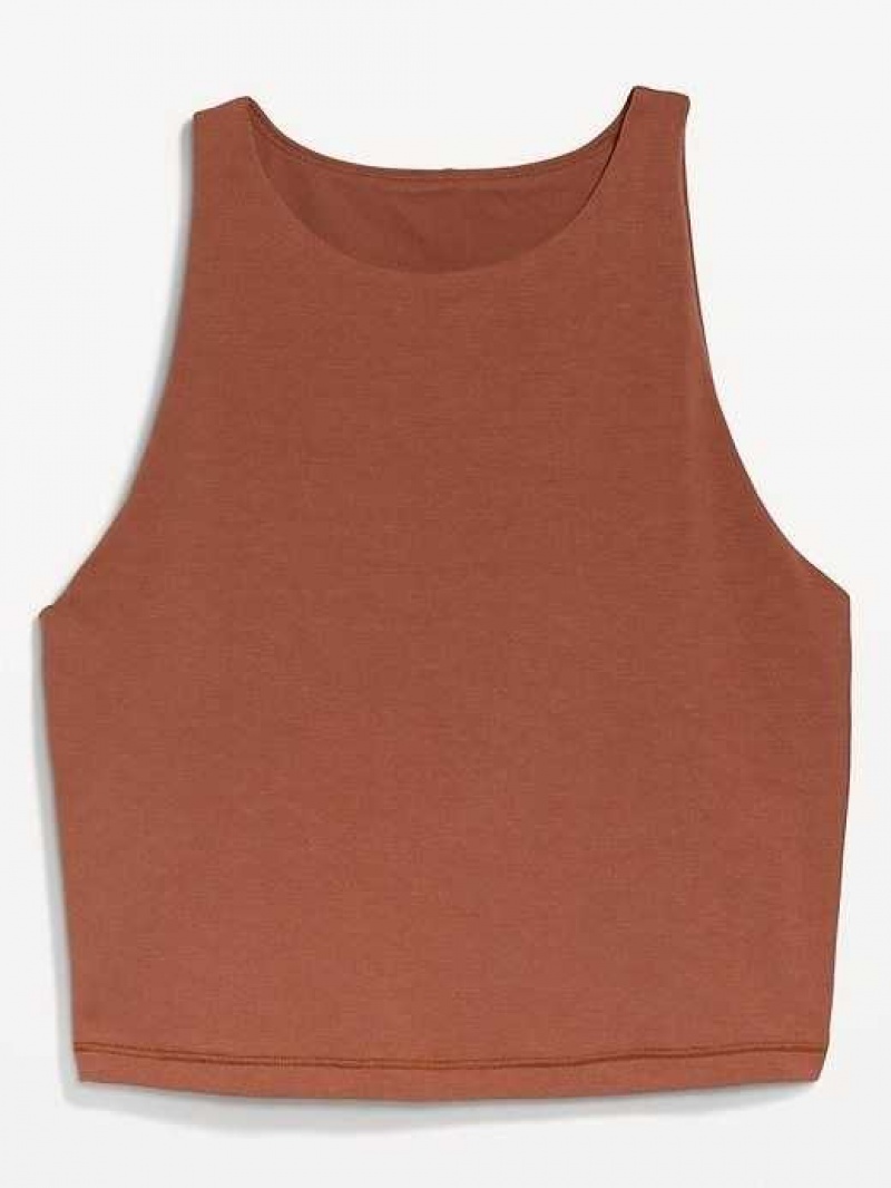 Old Navy Light Support PowerChill Longline Sports Bra Apple Cinnamon | YKO543061