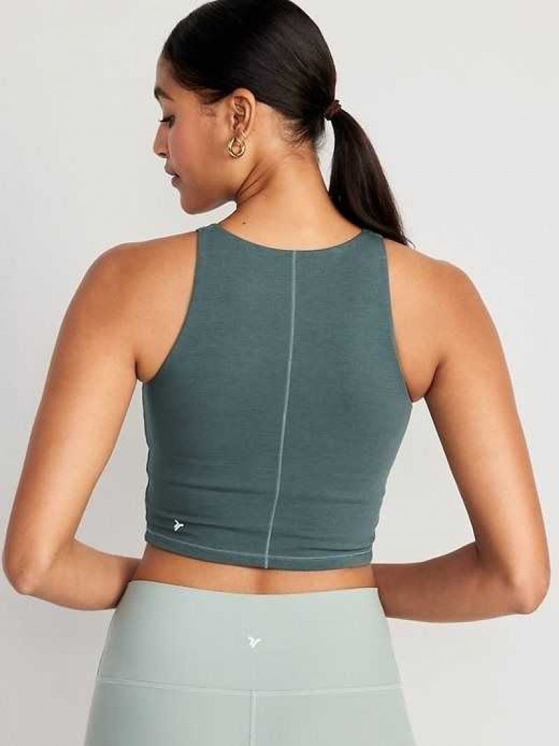 Old Navy Light Support PowerChill Longline Sports Bra Grey | BUM539082