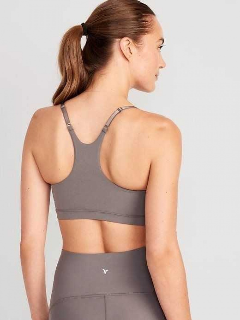 Old Navy Light Support PowerLite LYCRA ADAPTIV Sports Bra Grey | TVQ189035