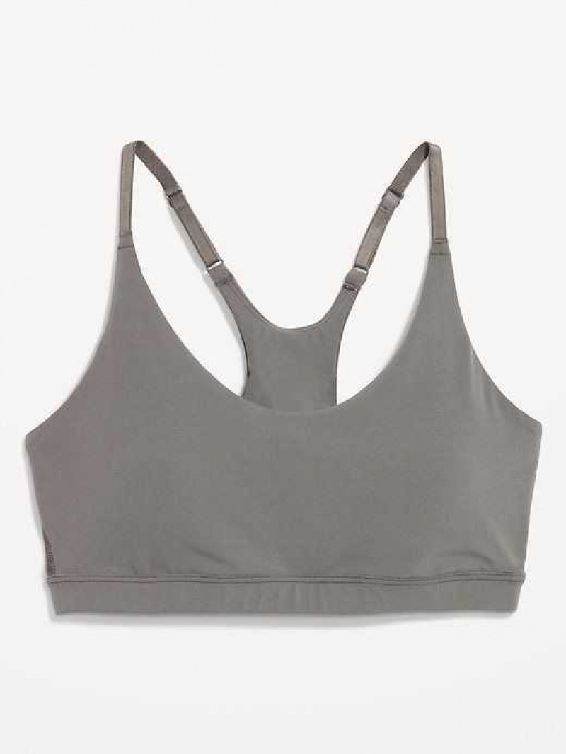 Old Navy Light Support PowerLite LYCRA ADAPTIV Sports Bra Grey | TVQ189035