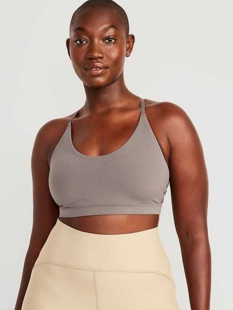 Old Navy Light Support PowerLite LYCRA ADAPTIV Sports Bra Grey | TVQ189035