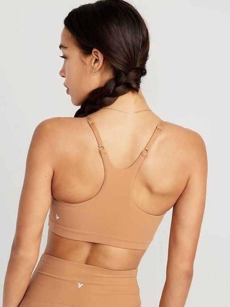 Old Navy Light Support PowerLite LYCRA ADAPTIV Sports Bra Caramelized Toffee | PQJ067854