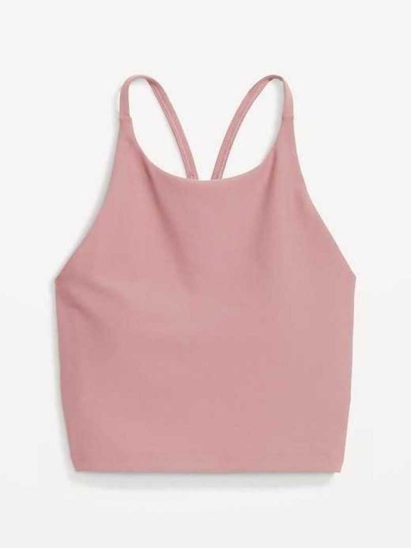 Old Navy Light Support PowerSoft Longline Sports Bra Woodrose | UIS039271