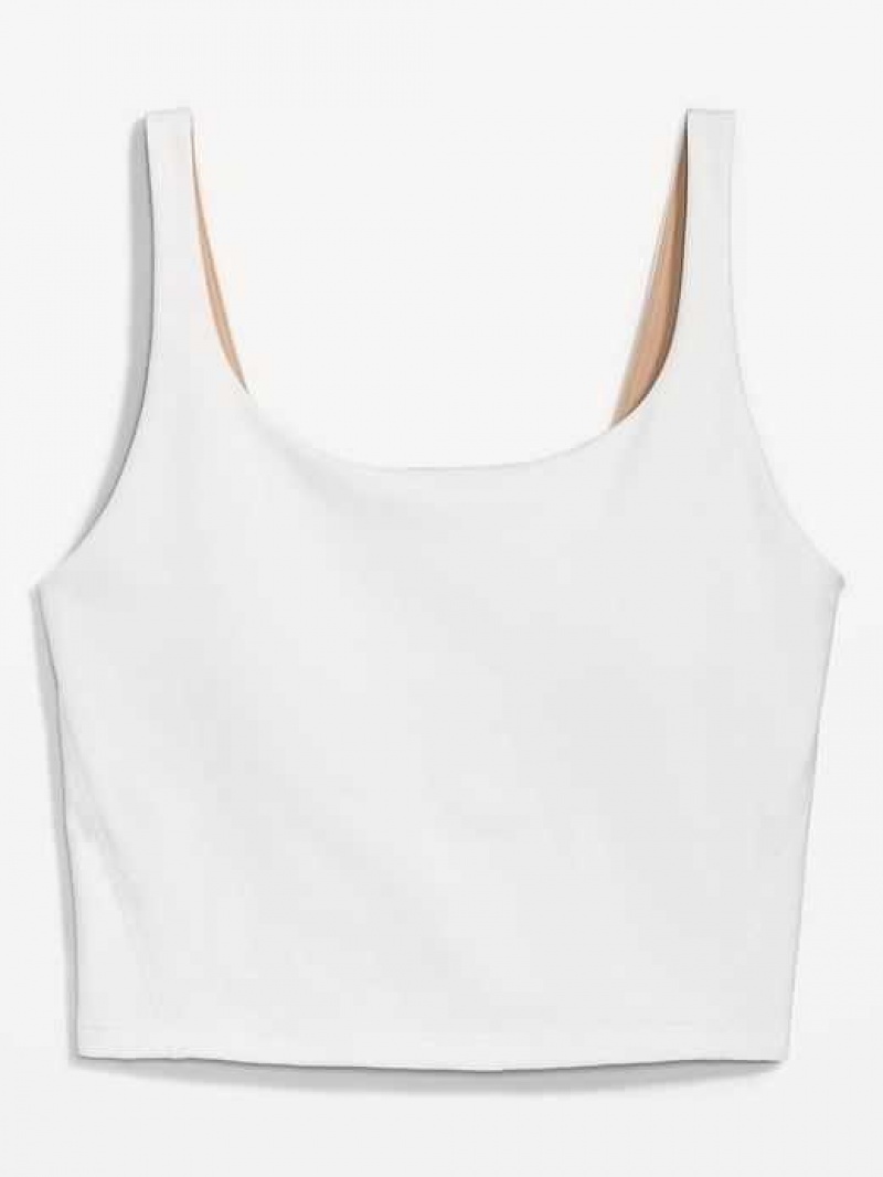 Old Navy Light Support PowerSoft Longline Sports Bra White | RMK607324