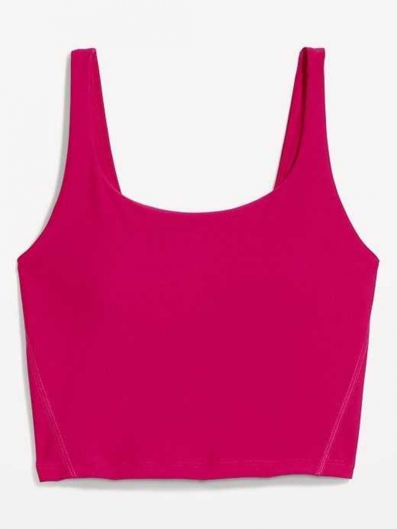 Old Navy Light Support PowerSoft Longline Sports Bra Pink | RLW657134