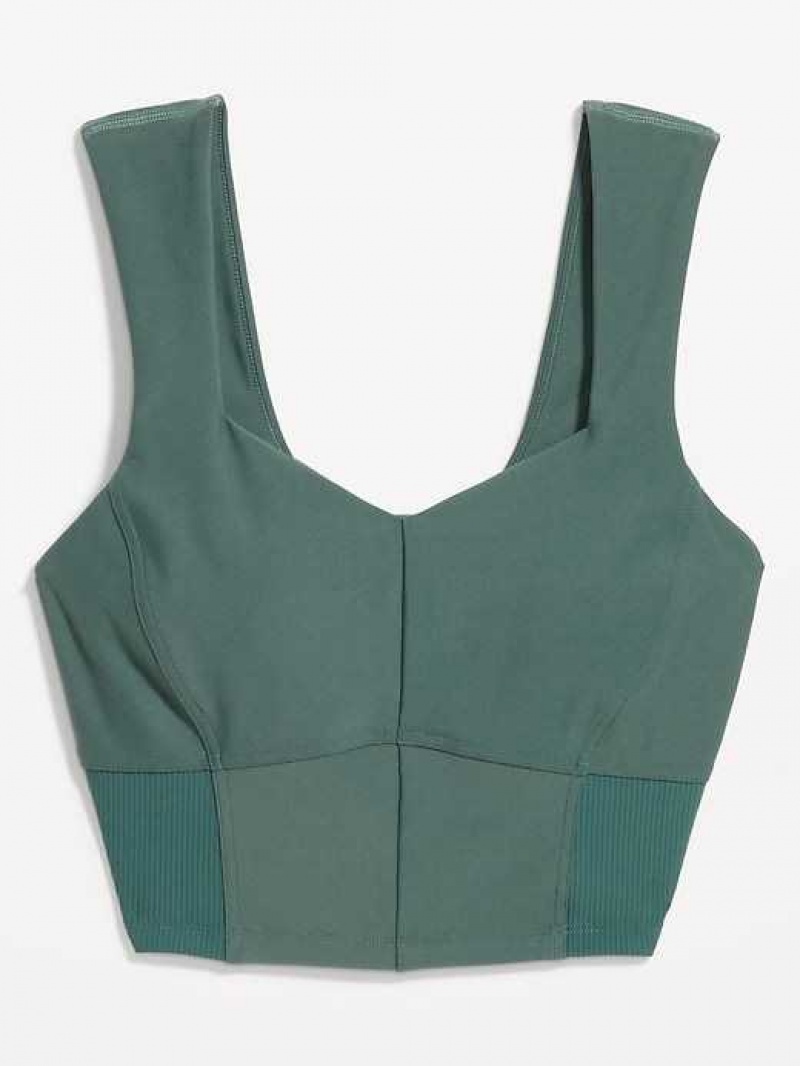 Old Navy Light Support PowerSoft Longline Sports Bra Jade | QZT061483