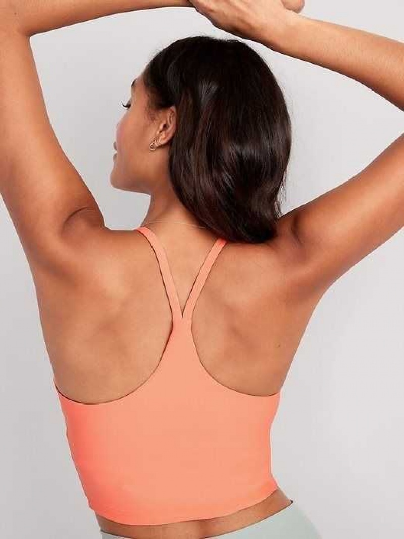 Old Navy Light Support PowerSoft Longline Sports Bra Coral | JPX946573