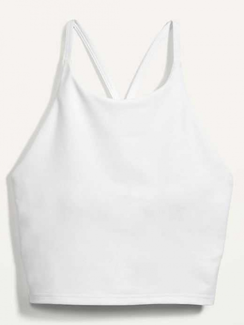 Old Navy Light Support PowerSoft Longline Sports Bra White | HWV158094