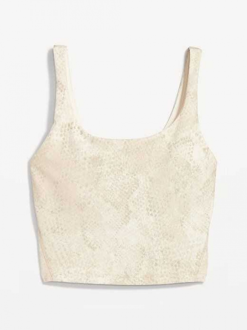 Old Navy Light Support PowerSoft Longline Sports Bra Rattlesnake Print | HNS381507