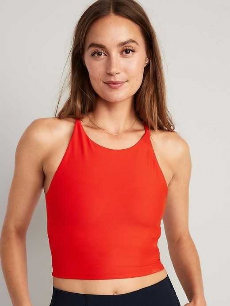 Old Navy Light Support PowerSoft Longline Sports Bra Mystic Fire | YCN427583