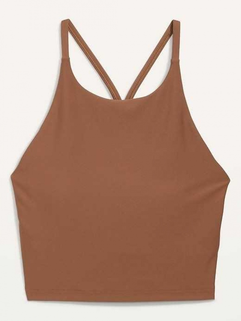 Old Navy Light Support PowerSoft Longline Sports Bra Date Palm | ZRO931086