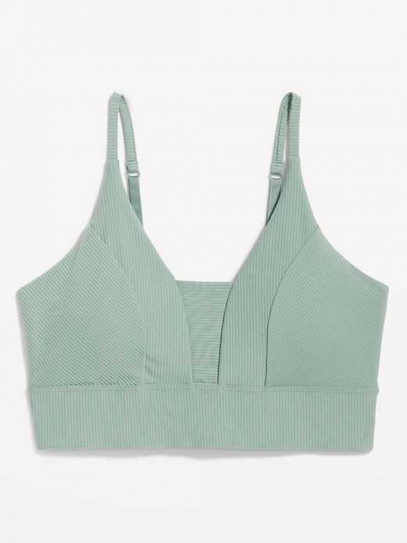 Old Navy Light Support PowerSoft Textured-Rib Sports Bra Rainy Season | LXW193042