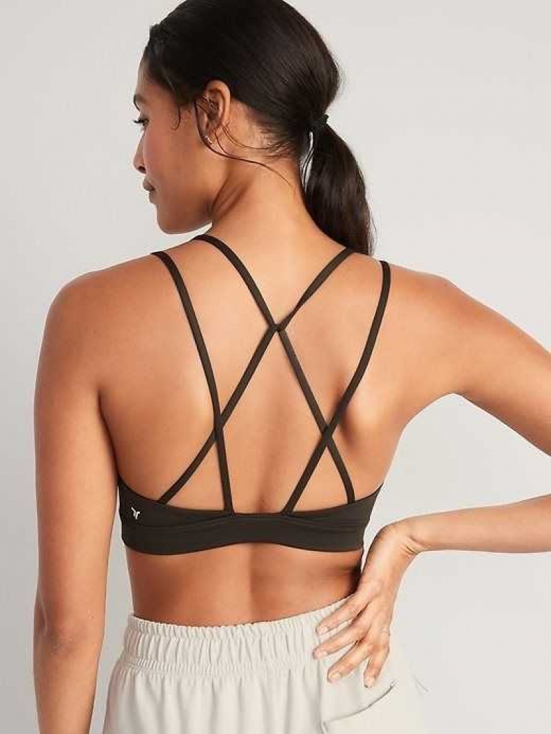 Old Navy Light Support Strappy V-Neck Sports Bra Lost In The Woods | HIC056284