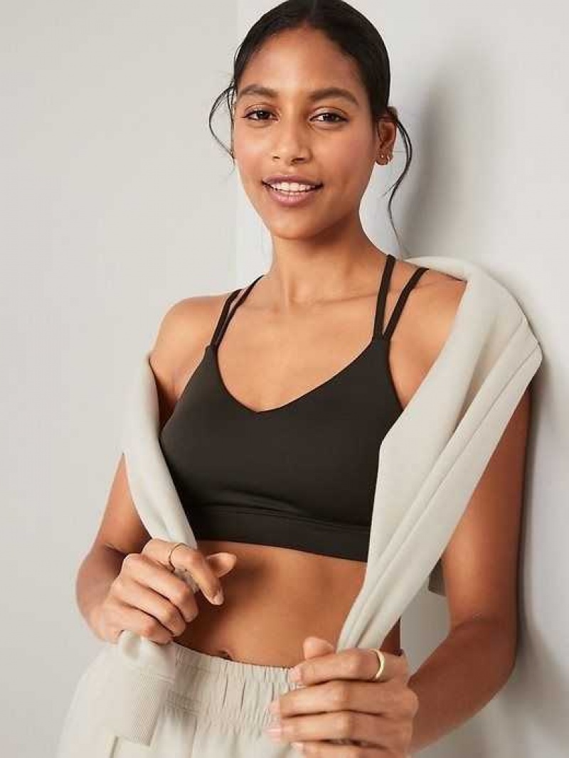 Old Navy Light Support Strappy V-Neck Sports Bra Lost In The Woods | HIC056284