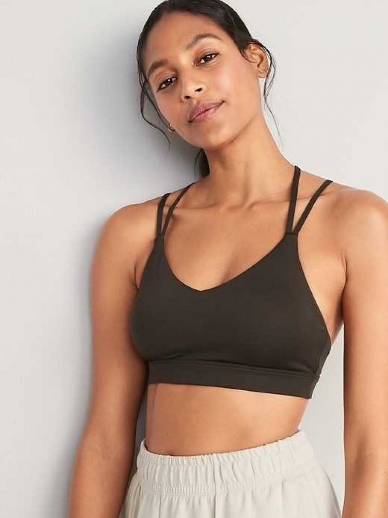 Old Navy Light Support Strappy V-Neck Sports Bra Lost In The Woods | HIC056284