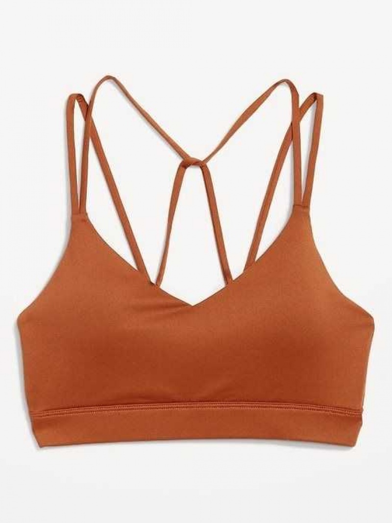 Old Navy Light Support Strappy V-Neck Sports Bra Umbria | FHN137820