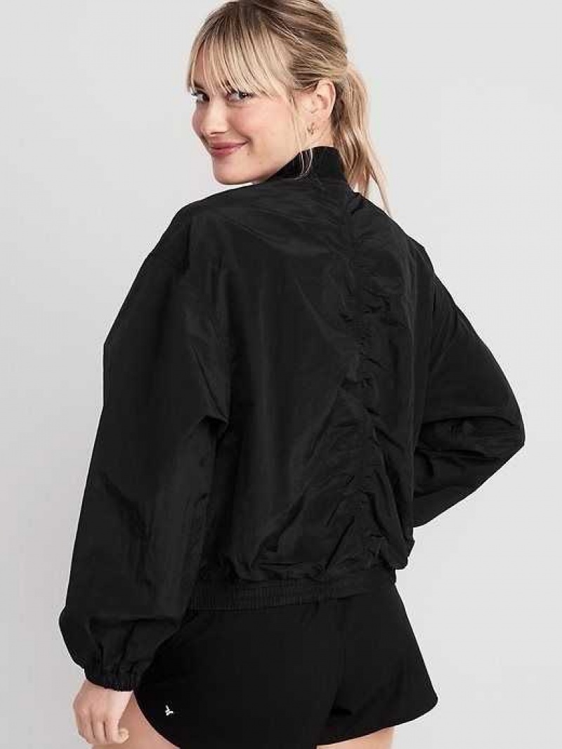 Old Navy Lightweight Cropped Nylon Jacket Black | CDU961285