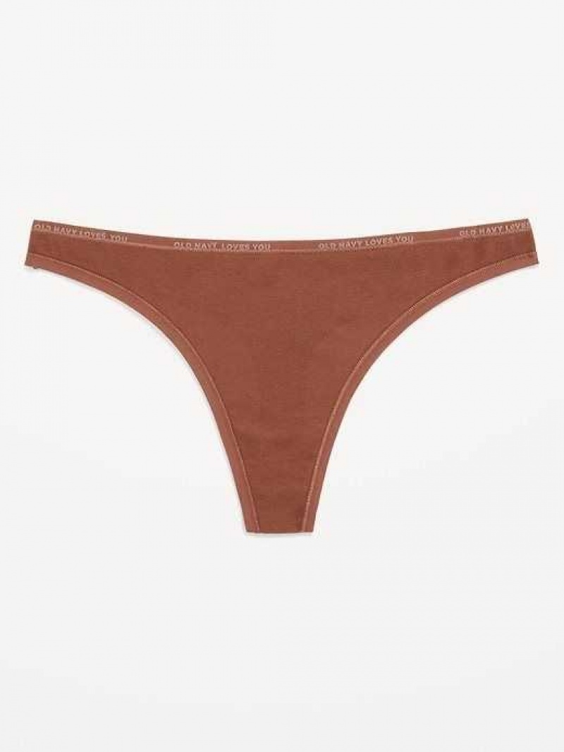 Old Navy Logo Graphic Thong Underwear Maplewood | NFO094518