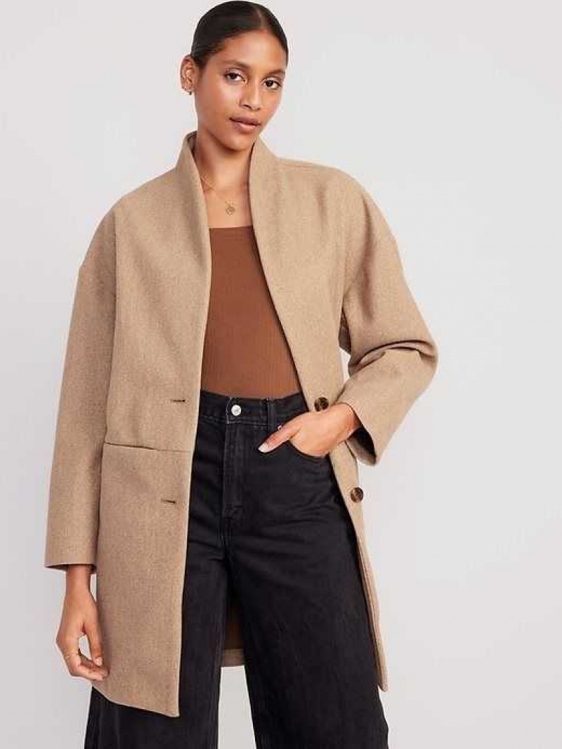 Old Navy Long-Line Cardigan Coat Brown | SXV187032