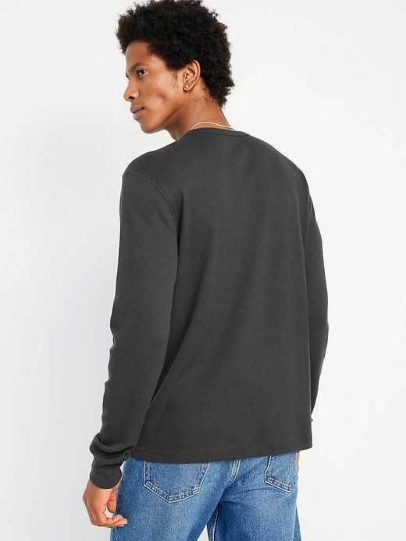 Old Navy Long-Sleeve Built-In Flex Waffle-Knit T-Shirt Panther | UYL021435