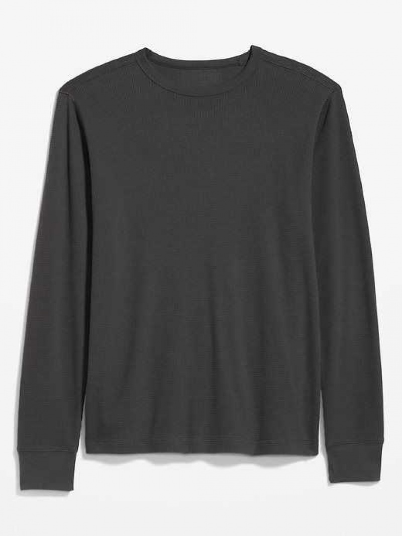 Old Navy Long-Sleeve Built-In Flex Waffle-Knit T-Shirt Panther | UYL021435