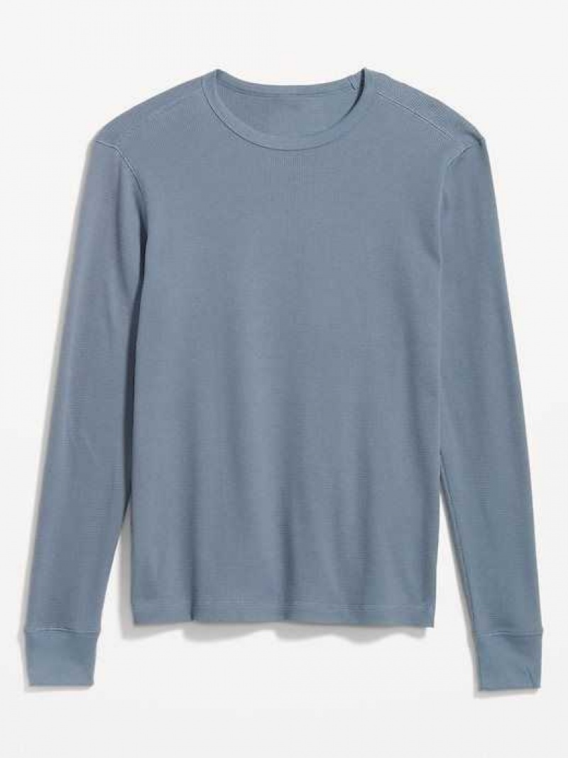 Old Navy Long-Sleeve Built-In Flex Waffle-Knit T-Shirt Wintry Waters | NAL524081