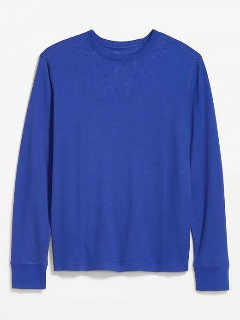 Old Navy Long-Sleeve Built-In Flex Waffle-Knit T-Shirt Blue | EQB921803