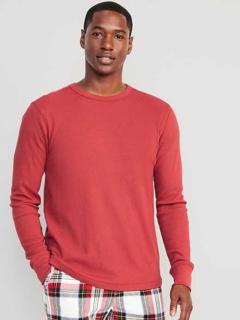 Old Navy Long-Sleeve Built-In Flex Waffle-Knit T-Shirt Pink | XAT748395