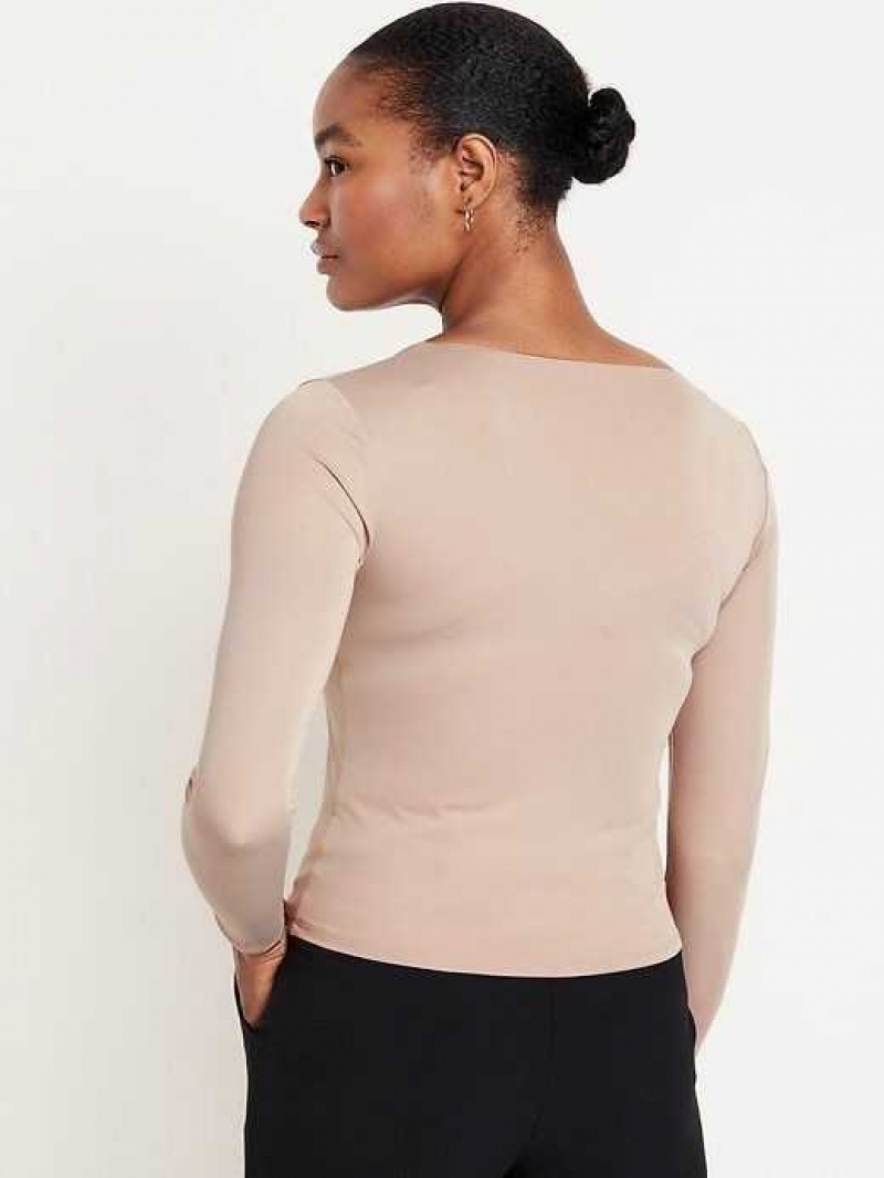 Old Navy Long-Sleeve Cropped V-Neck T-Shirt Mollusk | GVN236180