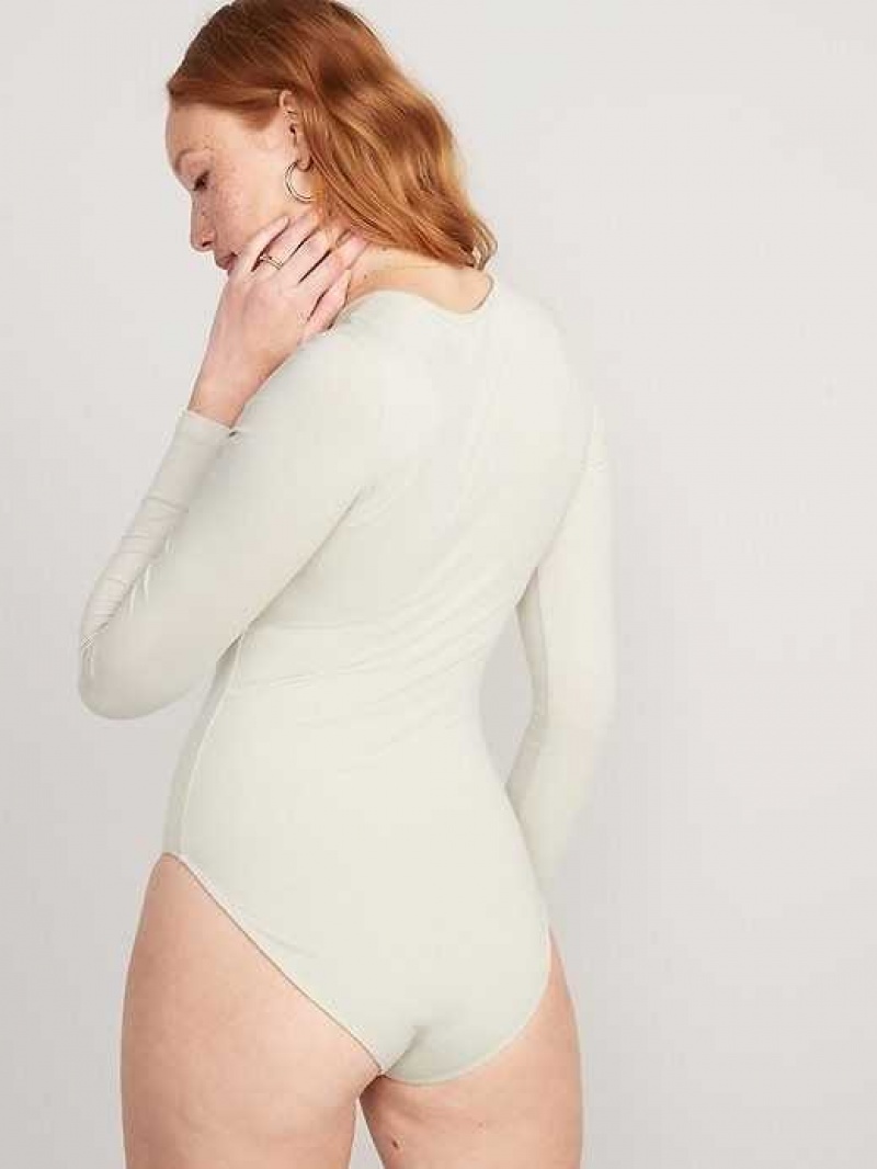 Old Navy Long-Sleeve Jersey Bodysuit Beige | SDE421387