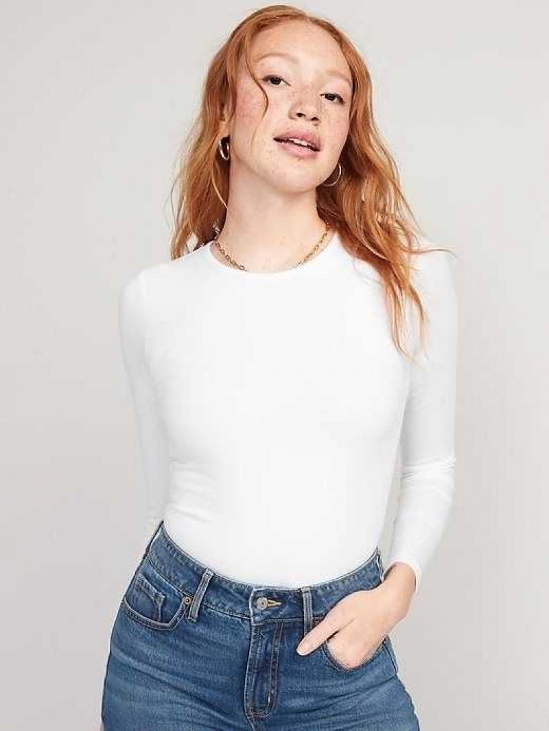 Old Navy Long-Sleeve Jersey Bodysuit White | PBD867290