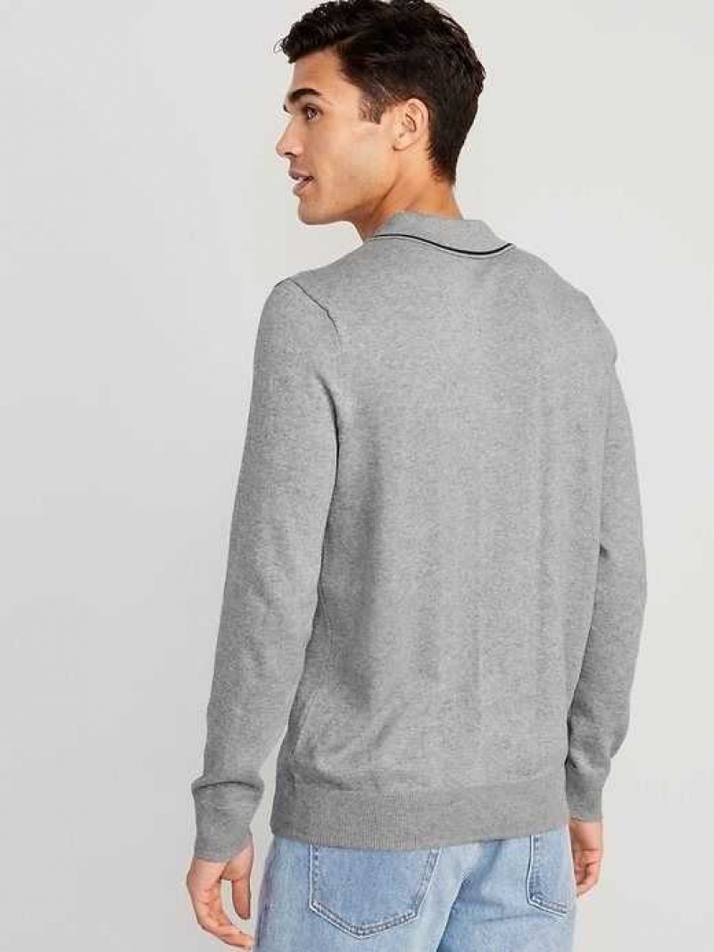 Old Navy Long-Sleeve Polo Pullover Sweater Grey | SNV560738