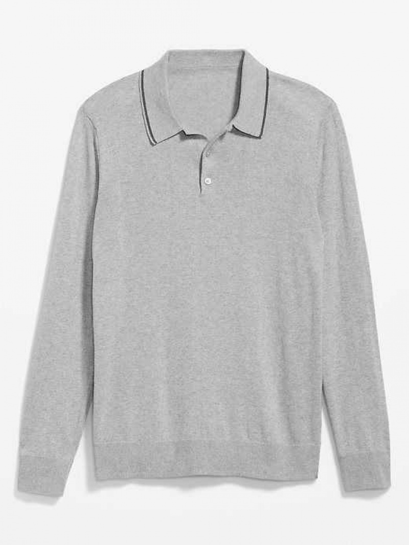 Old Navy Long-Sleeve Polo Pullover Sweater Grey | SNV560738