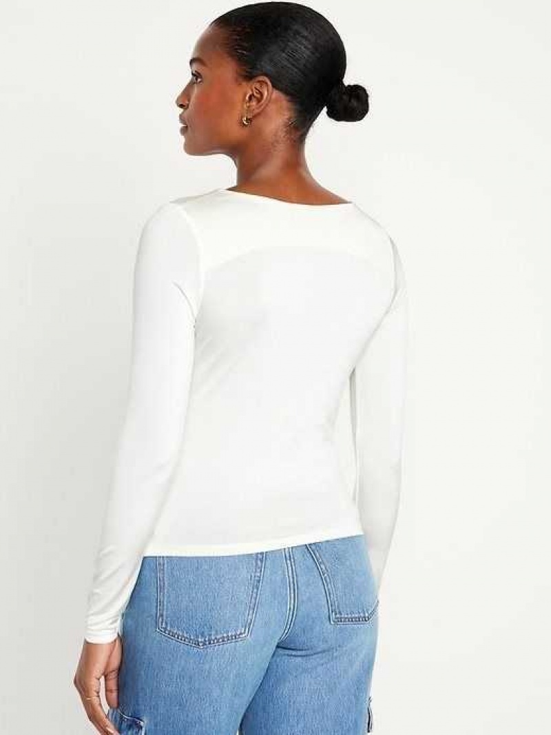 Old Navy Long-Sleeve Ruched Top Light Blue | UVF168257