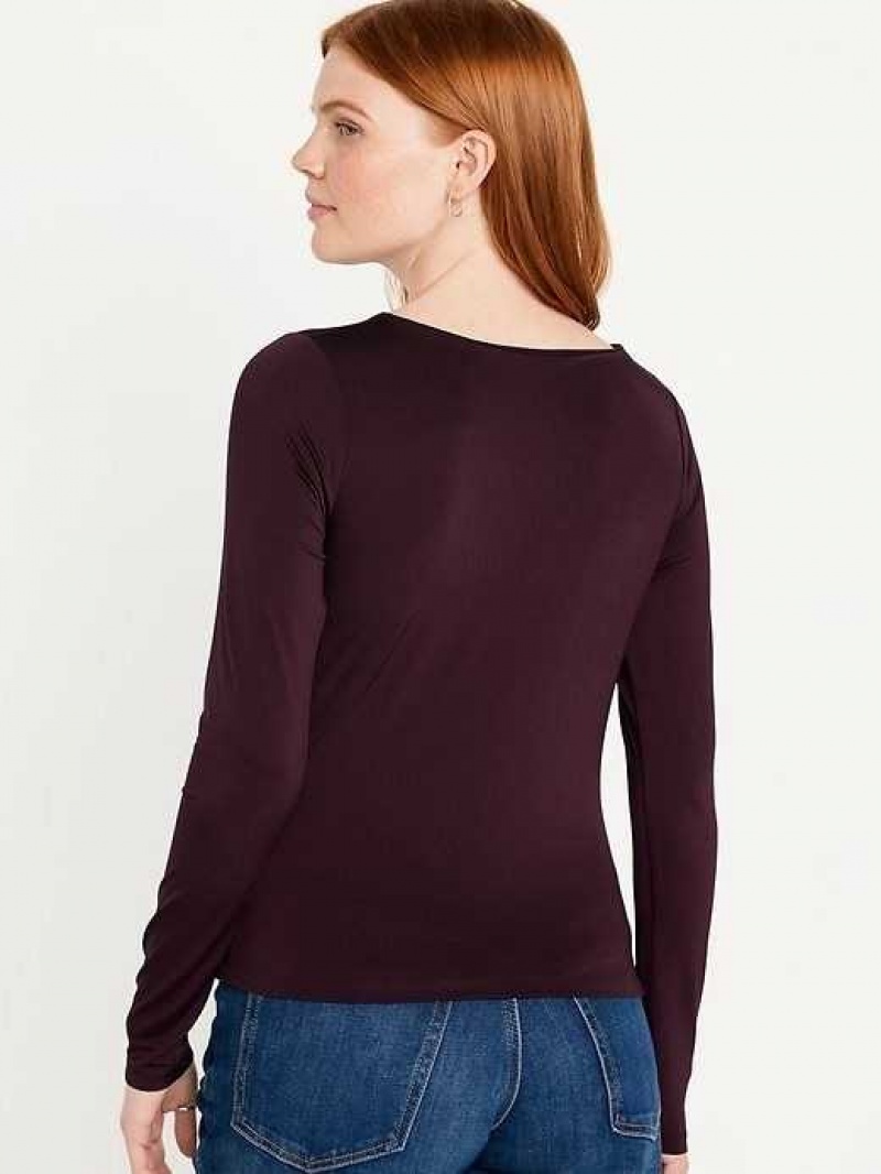 Old Navy Long-Sleeve Ruched Top Purple | KBN168325