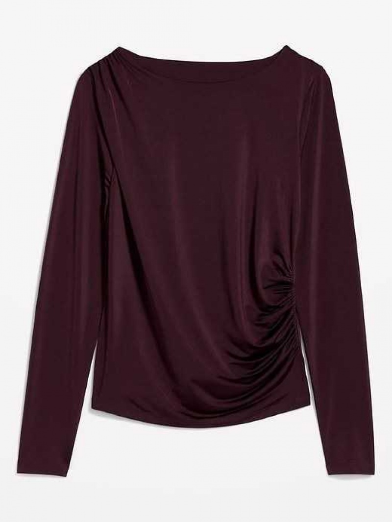 Old Navy Long-Sleeve Ruched Top Purple | KBN168325