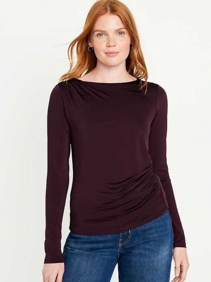 Old Navy Long-Sleeve Ruched Top Purple | KBN168325