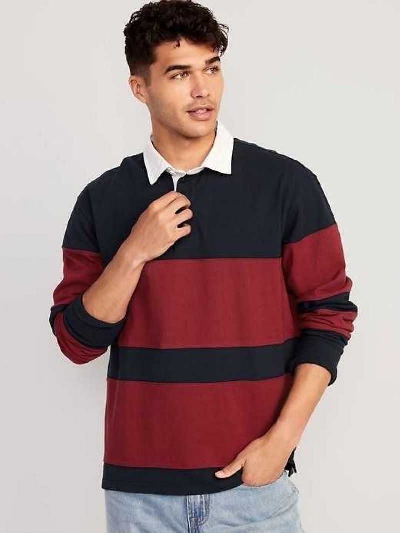 Old Navy Long-Sleeve Rugby Polo Navy / Red | GMS497150